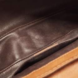 Pre Owned Gucci Brown/Beige Leather and Python Marrakech Chain Bag