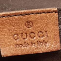 Pre Owned Gucci Brown/Beige Leather and Python Marrakech Chain Bag