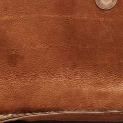 Pre Owned Gucci Brown/Beige Leather and Python Marrakech Chain Bag