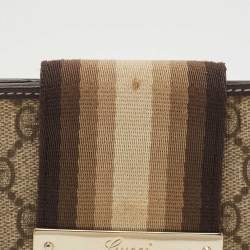 Gucci Ebony/Beige GG Supreme Canvas Ladies Web Wallet
