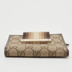 Gucci Ebony/Beige GG Supreme Canvas Ladies Web Wallet