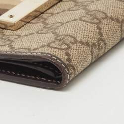 Gucci Ebony/Beige GG Supreme Canvas Ladies Web Wallet