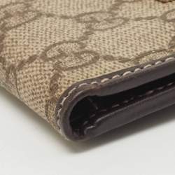 Gucci Ebony/Beige GG Supreme Canvas Ladies Web Wallet