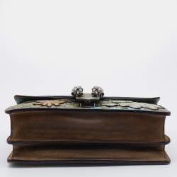 Pre Owned Gucci Beige GG Supreme Canvas and Suede Small Dionysus Floral/Bee Applique Shoulder Bag