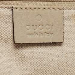 Pre Owned Gucci Beige GG Canvas and Leather Medium Sukey Tote