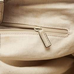 Pre Owned Gucci Beige GG Canvas and Leather Medium Sukey Tote
