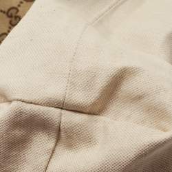 Pre Owned Gucci Beige GG Canvas and Leather Medium Sukey Tote