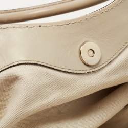 Pre Owned Gucci Beige GG Canvas and Leather Medium Sukey Tote