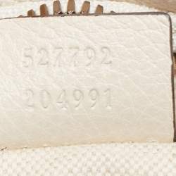 Pre Owned Gucci Off White Leather Logo Web Belt Bag