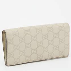 Gucci Cream Guccissima Leather Flap Continental Wallet