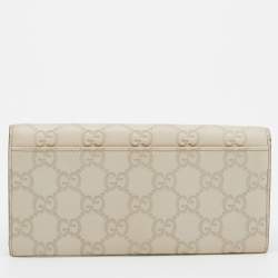 Gucci Cream Guccissima Leather Flap Continental Wallet