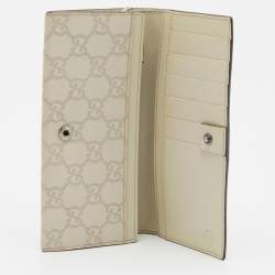 Gucci Cream Guccissima Leather Flap Continental Wallet