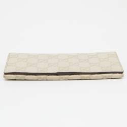 Gucci Cream Guccissima Leather Flap Continental Wallet