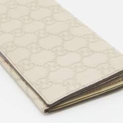 Gucci Cream Guccissima Leather Flap Continental Wallet
