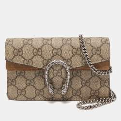 Gucci Beige GG Supreme Canvas and Suede Super Mini Dionysus Shoulder Bag