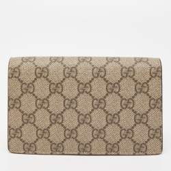 Gucci Beige GG Supreme Canvas and Suede Super Mini Dionysus Shoulder Bag