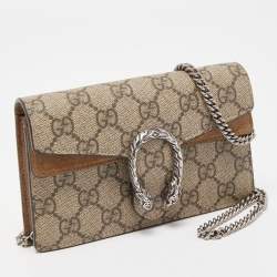 Gucci Beige GG Supreme Canvas and Suede Super Mini Dionysus Shoulder Bag