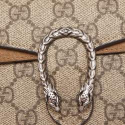 Gucci Beige GG Supreme Canvas and Suede Super Mini Dionysus Shoulder Bag