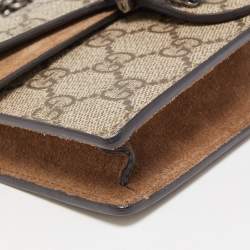 Gucci Beige GG Supreme Canvas and Suede Super Mini Dionysus Shoulder Bag