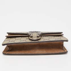 Gucci Beige GG Supreme Canvas and Suede Super Mini Dionysus Shoulder Bag