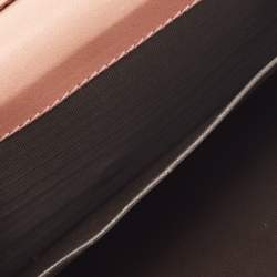 Pre Owned Gucci Old Rose/Beige GG Canvas Continental Wallet