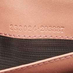 Pre Owned Gucci Old Rose/Beige GG Canvas Continental Wallet