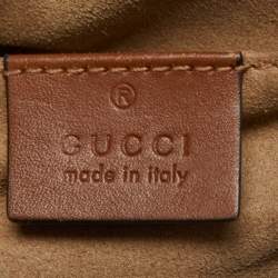 Pre Owned Gucci Brown/Beige GG Supreme Canvas and Leather Small Padlock Shoulder Bag