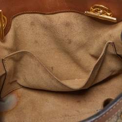 Pre Owned Gucci Brown/Beige GG Supreme Canvas and Leather Small Padlock Shoulder Bag
