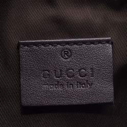 Pre Owned Gucci Brown Guccissima Leather Interlocking G Wristlet Clutch