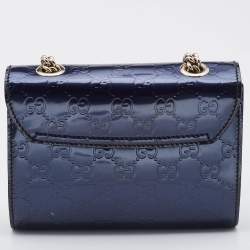 مملوكة مسبقًا حقيبة كتف غوتشي إيميلي جلد لامعة غوتشيسيما برونزية صغيرة بسلسلة