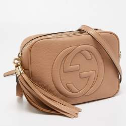 Pre Owned Gucci Beige Leather Small Soho Disco Crossbody Bag