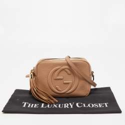 Pre Owned Gucci Beige Leather Small Soho Disco Crossbody Bag