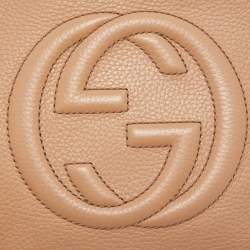 Pre Owned Gucci Beige Leather Small Soho Disco Crossbody Bag