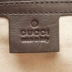 Pre Owned Gucci Brown/Beige GG Canvas and Leather Large Emily Chain Shoulder Bag