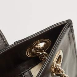 Pre Owned Gucci Brown/Beige GG Canvas and Leather Large Emily Chain Shoulder Bag