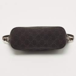 Gucci Dark Brown GG Canvas and Leather Boat Pochette Bag
