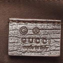 Gucci Dark Brown GG Canvas and Leather Boat Pochette Bag