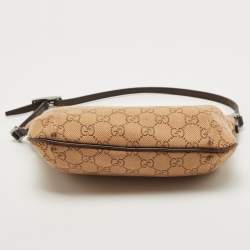 Pre Owned Gucci Beige/Brown GG Canvas and Leather Zip Hobo