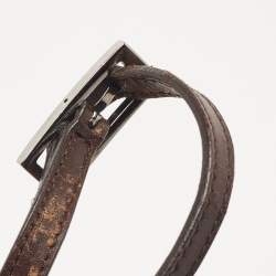 Pre Owned Gucci Beige/Brown GG Canvas and Leather Zip Hobo