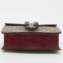 Pre Owned Gucci Old Rose/Beige GG Blooms Supreme Canvas and Suede Mini Dionysus Shoulder Bag