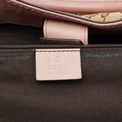 Pre Owned Gucci Beige/Pink GG Canvas and Leather Large Sukey Tote