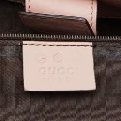 Pre Owned Gucci Beige/Pink GG Canvas and Leather Large Sukey Tote