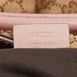 Pre Owned Gucci Beige/Pink GG Canvas and Leather Large Sukey Tote