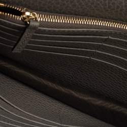Gucci Grey Leather Interlocking G Flap Chain Clutch 