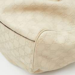 Pre Owned Gucci Off White Guccissima Leather Large Sukey Tote