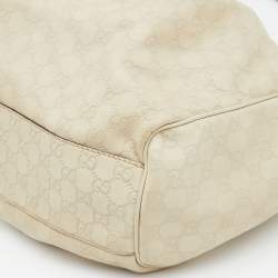 Pre Owned Gucci Off White Guccissima Leather Large Sukey Tote