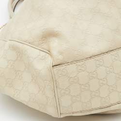Pre Owned Gucci Off White Guccissima Leather Large Sukey Tote