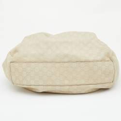 Pre Owned Gucci Off White Guccissima Leather Large Sukey Tote