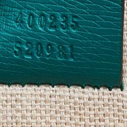 Pre Owned Gucci Green Blooms Leather Medium Dionysus Shoulder Bag
