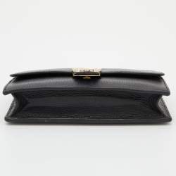 Gucci Black Leather Interlocking G Wallet On Chain
